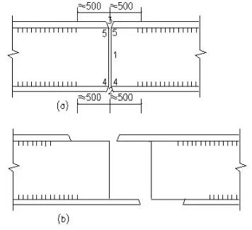 几种钢结构构件的拼接  2)图b将翼缘和腹板的拼接位置适当错开的方式