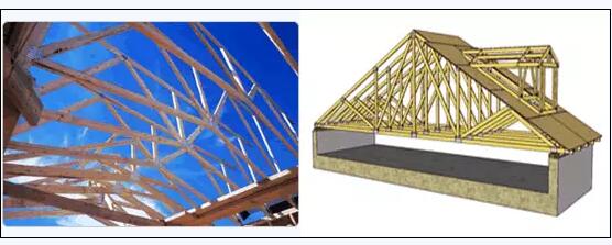 结构 木结构房屋的主要结构知识 木结构屋架的基本组成构件是木桁架