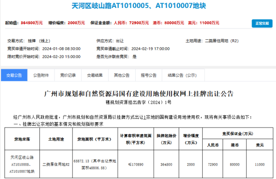 广州挂牌方式出让1宗居住用地 竞得人须建造装配式建筑